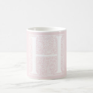 Vintage Brev N Monogram Ro Rosa ’H’-Initialer Kaffemugg