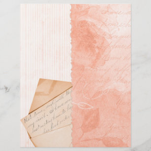 Vintage Brev & Rand Collage Scrapbook Papper