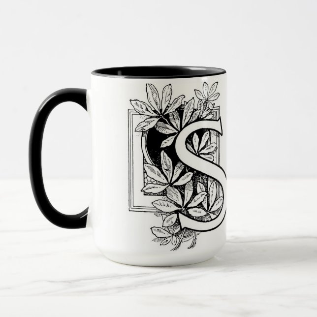 Vintage Brev 'S' Collage - Mugg (Vänster)