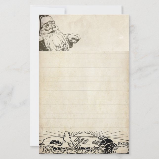 Vintage Brev till Santa Papprare Lakan (Framsida)