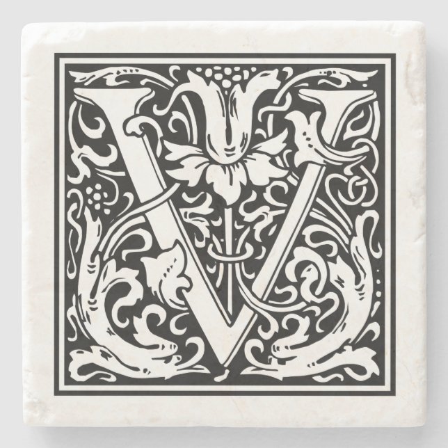 Vintage Brev ’V’ Stenunderlägg (Framsidan)