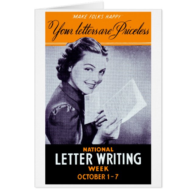 Vintage Brev Writing Hälsningskort (Framsidan)