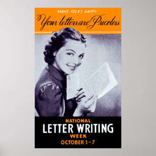 Vintage Brev Writing Poster