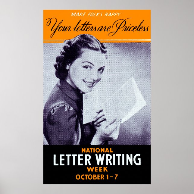 Vintage Brev Writing Poster (Framsidan)