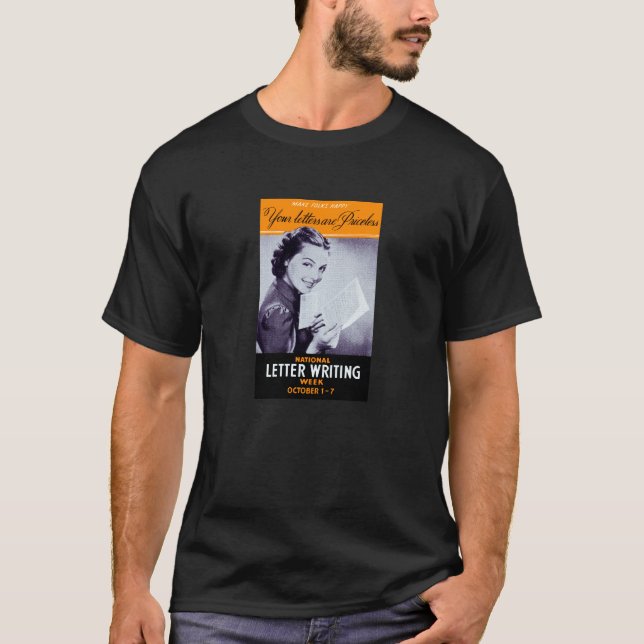 Vintage Brev Writing Tee Shirt (Framsida)