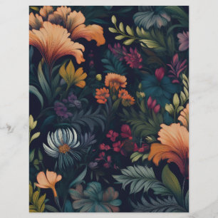 Vintage brevpapper med irisblommönster