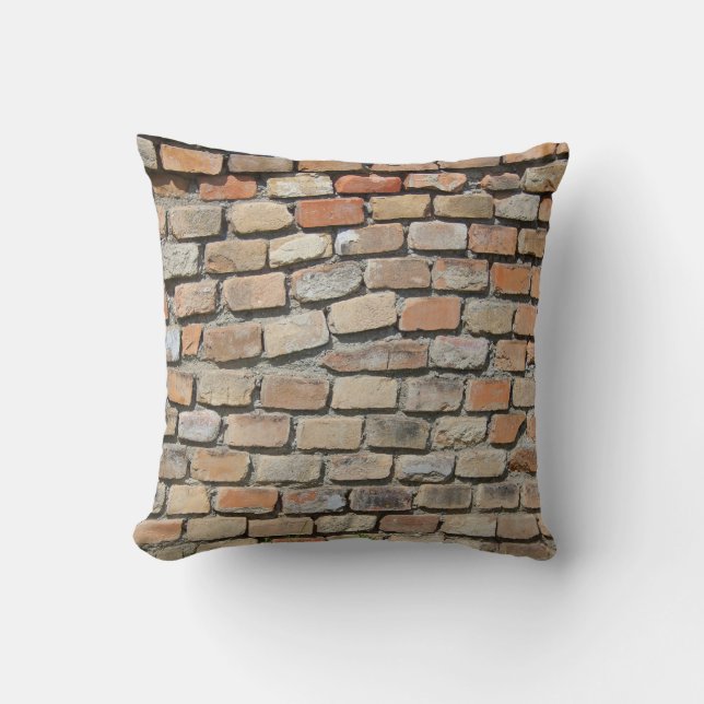 Vintage - brickvägg kudde (Framsida)