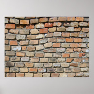 Vintage - brickvägg poster