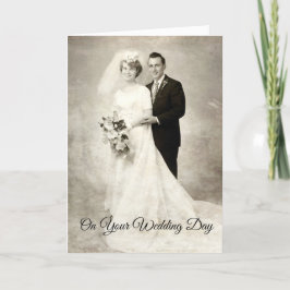 Vintage Bride and Groom Kort