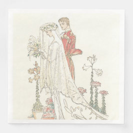 Vintage Bride and Groom Old Fashioned Bröllop Pappersservett