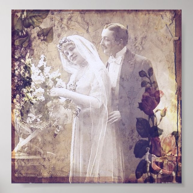 Vintage Bride and Groom Poster (Framsidan)