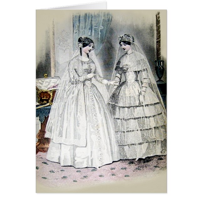 Vintage Bride Bröllop Dress Hälsningskort (Framsidan)