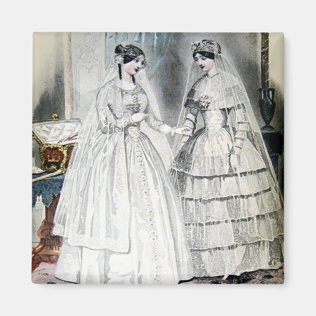 Vintage Bride Bröllop Dress Magnet (Framsidan)