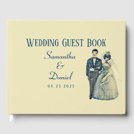 Vintage Bride Groom Bröllop Gästböcker