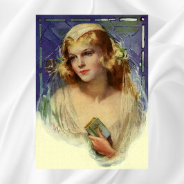 Vintage Bride holding a Bible, Religiösa Bröllop Poster