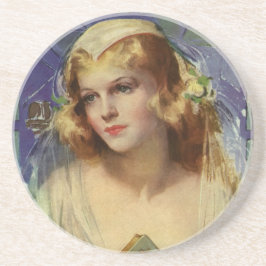 Vintage Bride holding a Bible, Religiösa Bröllop Underlägg