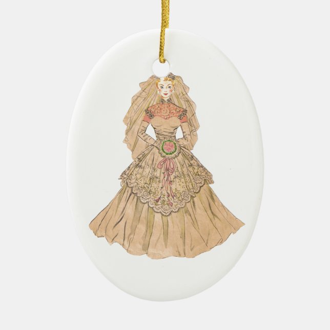 Vintage Bride Julgransprydnad Keramik (Framsidan)