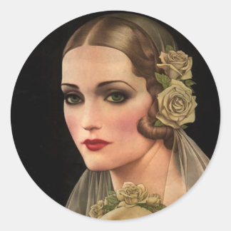 Vintage Bride med Ro Runt Klistermärke