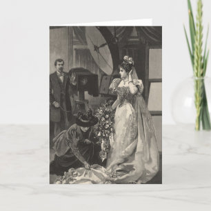 Vintage Bride, Möhippa Porträtt med fotograf Kort