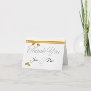 Vintage Brides with Guld Ribbon Blank Bröllop Tack Kort