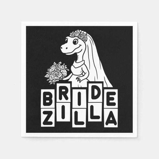 Vintage Bridezilla Bröllop Bachelorette Pappersservett (Framsidan)