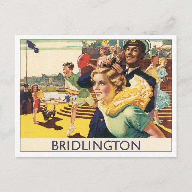 Vintage Bridlington England Vykort (Framsida)