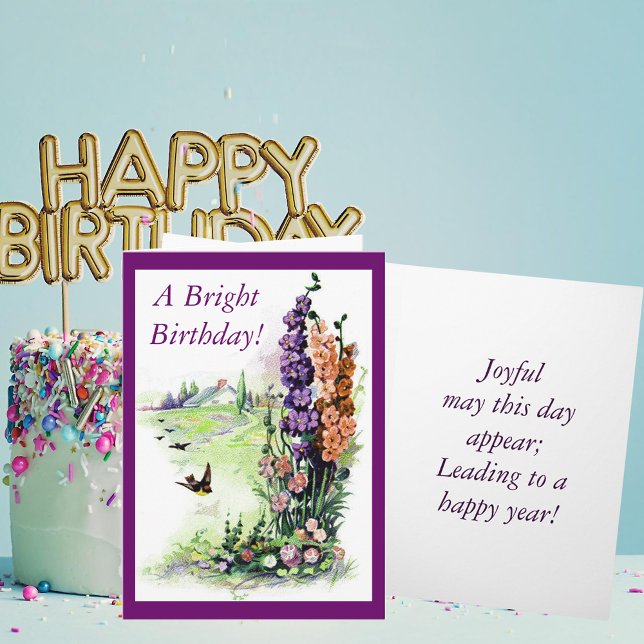 Vintage Bright Birthday Kort (Vintage Bright Birthday Card)