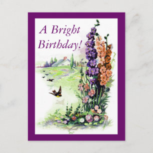 Vintage Bright Birthday Vykort