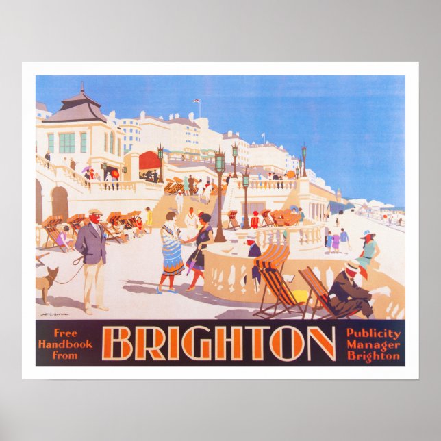 Vintage Brighton Travel-affisch Poster (Framsidan)