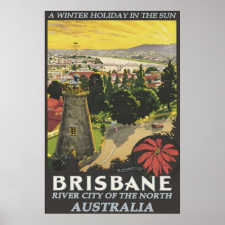 Vintage Brisbane Australien Resa Poster Tryck