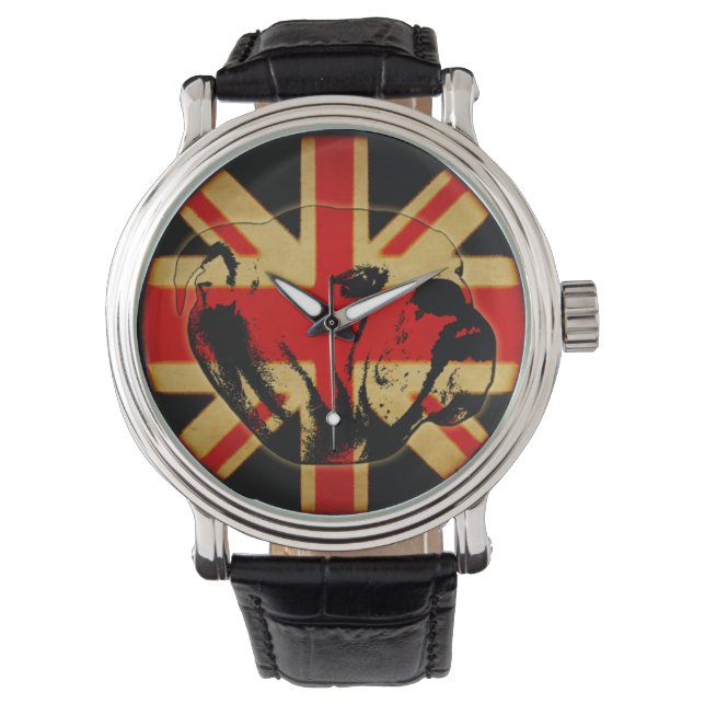 Vintage British Bulldog Watch Watch Armbandsur (Framsida)
