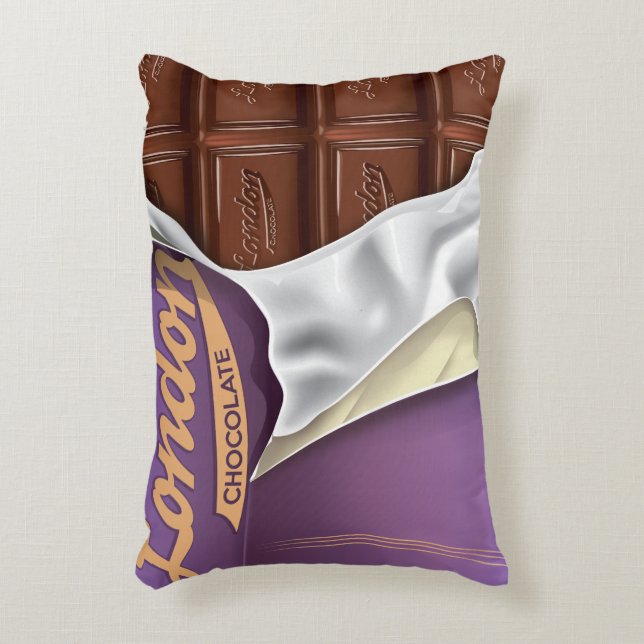 Vintage British Chocolate Advert. Prydnadskudde (Framsidan(Vertikal))
