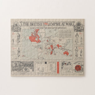 Vintage British Empire World Map (1916) Pussel