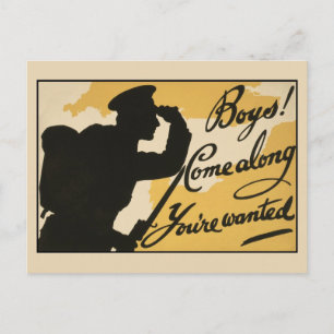 Vintage British First Världskrig Vykort