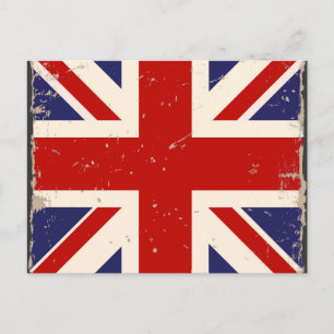 Vintage British Flagga Postcard Vykort