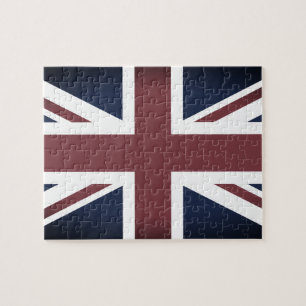 Vintage British Flagga & UK Union Jacks/sportfanta Pussel