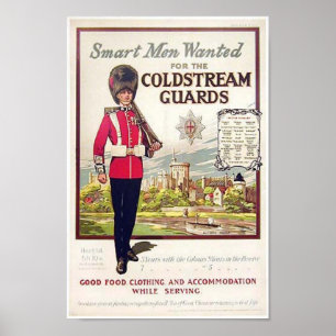 Vintage British Smart Manar ville ha Coldstrea Poster