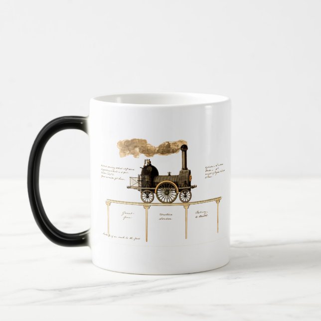 Vintage British Steam Engine Magisk Mugg (Vänster)