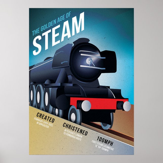 Vintage British Steam Locomotive Poster (Framsidan)