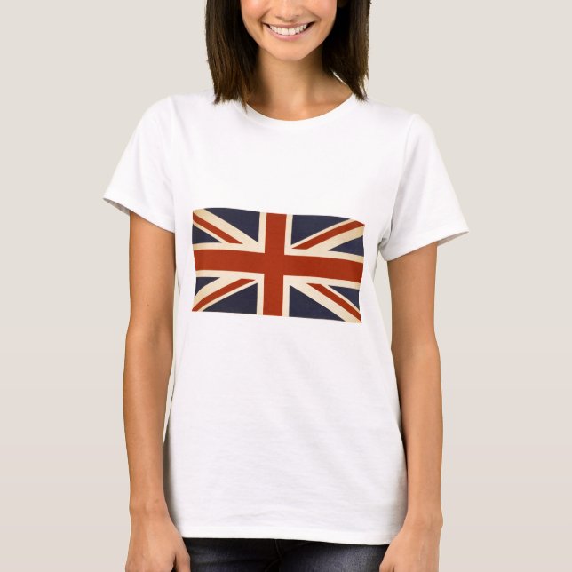 Vintage British Union Flagga Tee Shirt (Framsida)
