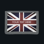 Vintage British Union Jack, eget namn<br><div class="desc">Vintage British Union Jack har ett eget namn. Personlig Wallets med gamla brittiska flagga. Patriotisk engelsk röd,  vit och blå design. Unik födelsedag eller julklapp,  för manar,  kvinnor och barn.</div>