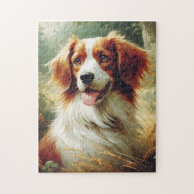 Vintage Brittany-Hund, målning Pussel (Vertikal)