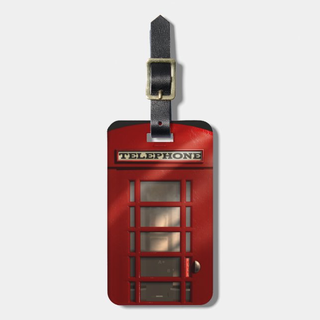 Vintage brittiska röda Phonebox Bagagebricka (Vertikal Framsida)