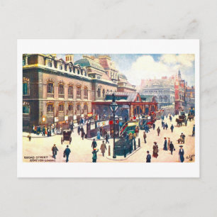 Vintage Broad Street Station i London Vykort