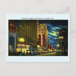 Vintage Broadway Los Angeles California Postcard Vykort