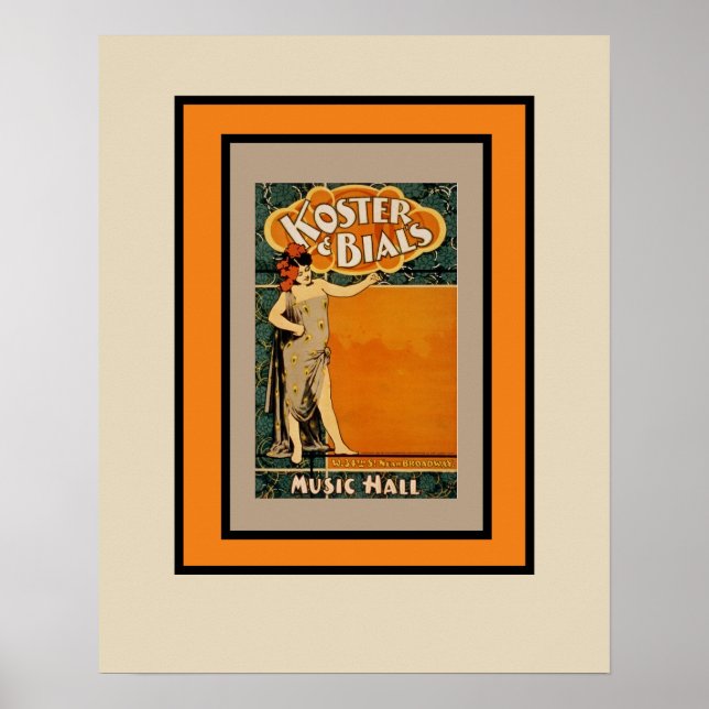 Vintage Broadway Music Hall Poster (Framsidan)