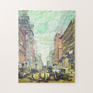 Vintage Broadway, NYC (1880-tal) Pussel