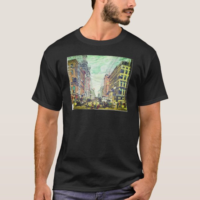 Vintage Broadway, NYC (1880s) T-Shirt (Framsida)