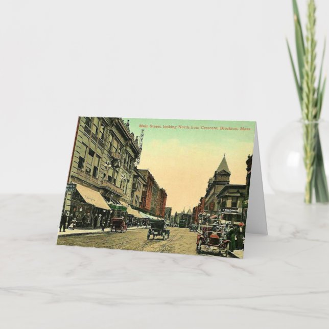 Vintage Brockton, Massachusetts Kort (Framsida)