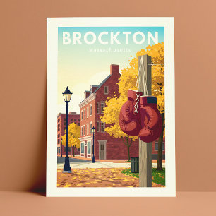 Vintage Brockton Massachusetts Vykort